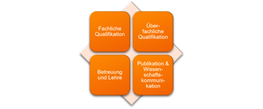 Grafische Darstellung des vier Bereiche