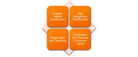 An illustration of the areas of the structured doctoral programm